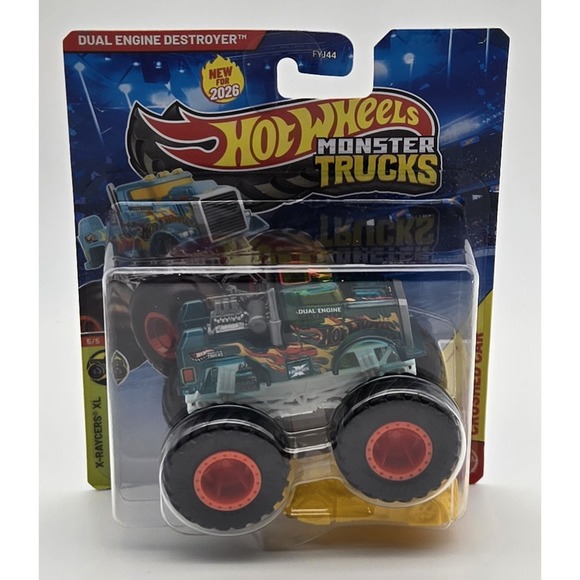 Hot Wheels Other - Hot Wheels Monster Trucks Dual Engine Destroyer 1:64 Diecast Crush Car New 2026